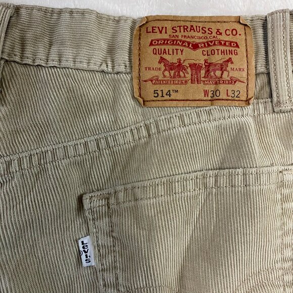 Levi's 514 Men's Slim Straight Beige Corduroy Shorts 30x32 - Picture 5 of 9